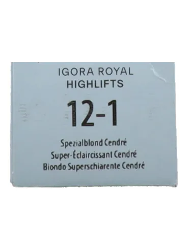 Schwarzkopf Igora Royal Highlifts 12-1 - Rubio Especial Ceniza 60 ml